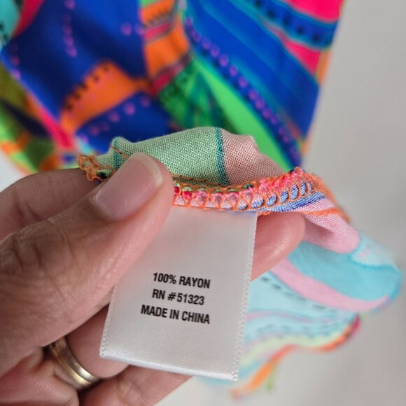 1. State Multicolor Tropical Leaf Print Maxi Dress Women's XL Extra Large NEW - Picture 8 of 10